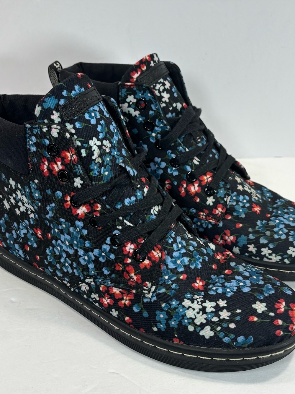 Dr Martens Maelly Floral Black Canvas Women Boots Shoes Sz 10 Boho Spring EUC - Picture 2 of 11